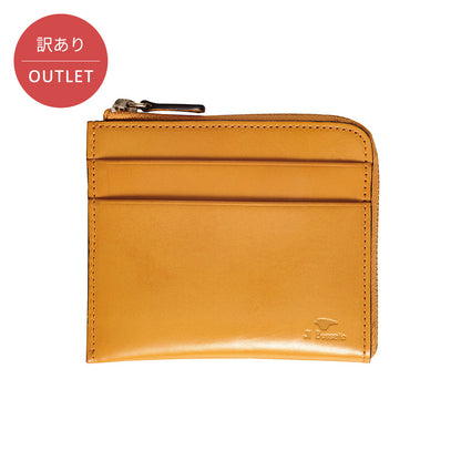 【訳あり】 OUTLET 財布 イエロー / L字型ジップ財布