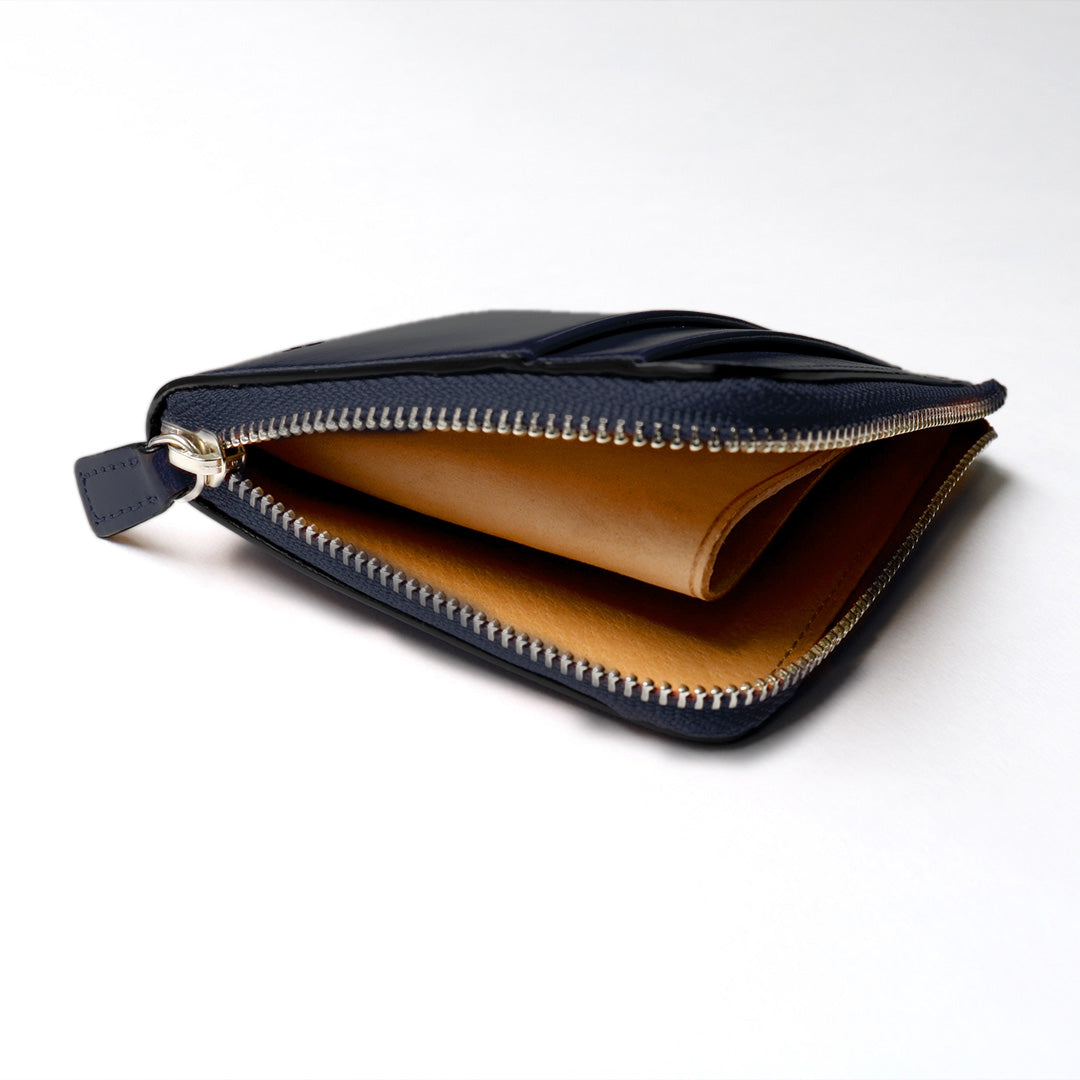 財布 ネイビー / L字型ジップ財布