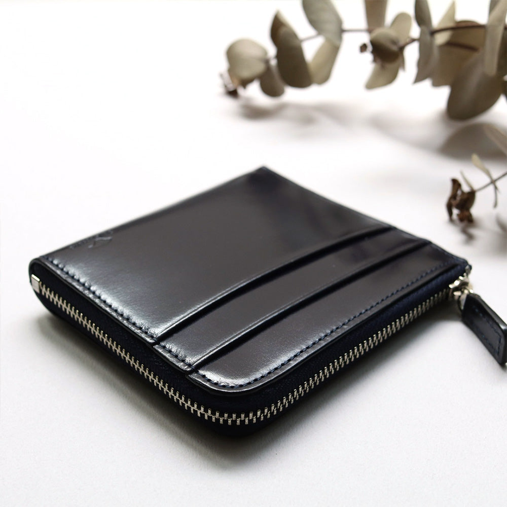 財布 ネイビー / L字型ジップ財布