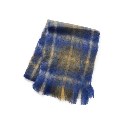 マフラー タータン ブルー / Mohair Tartan