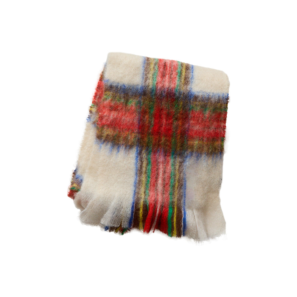 マフラー タータン ホワイト / Mohair Tartan