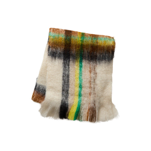 マフラー タータン ホワイトブラック / Mohair Tartan