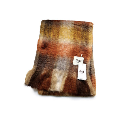 マフラー タータン オレンジブラウン / Mohair Tartan