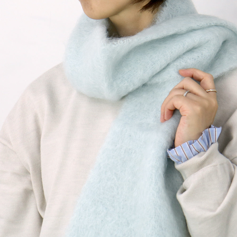 マフラー スカイブルー 52 / Foulard Liso