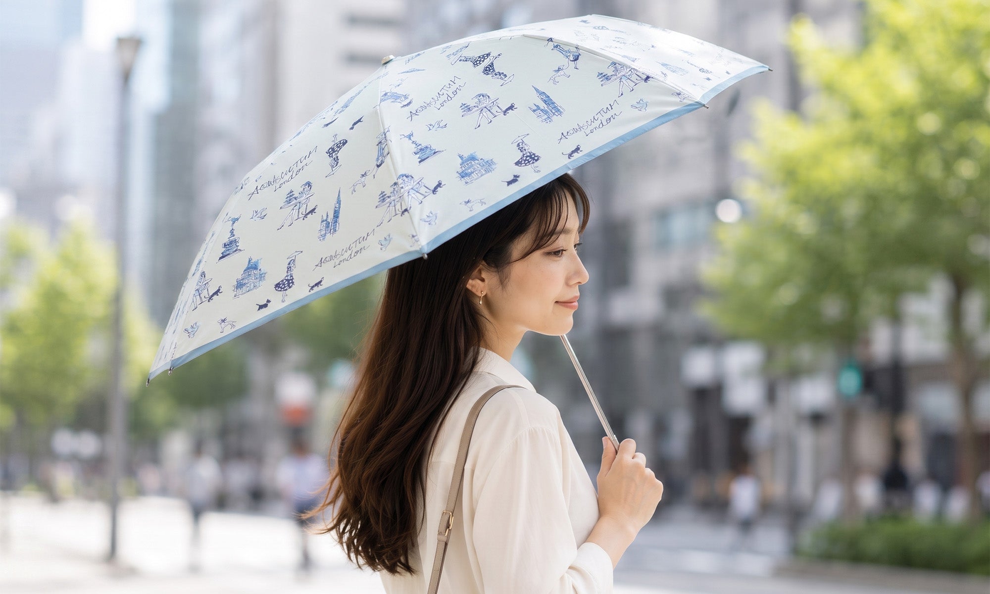 ガールプリント晴雨兼用傘 Aquascutum アクアスキュータム | ブランド