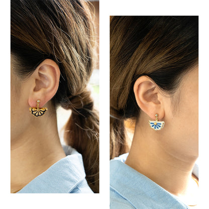 ピアス 茶 / 花かご