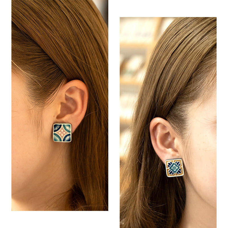 ピアス 手毬 緑 / マジョリカ