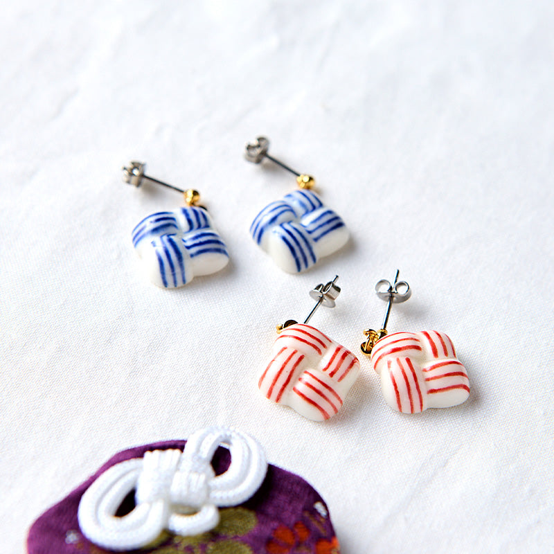 ピアス 藍 / 結び