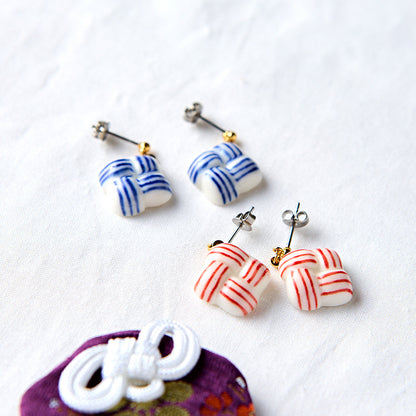 ピアス 藍 / 結び