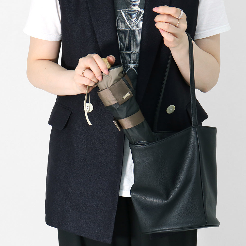 日傘 ブラック 50cm 1BH27757-57-98 / 東レ サマーシールド 手開き式 折りたたみ傘 晴雨兼用 リボン切り継ぎ加工