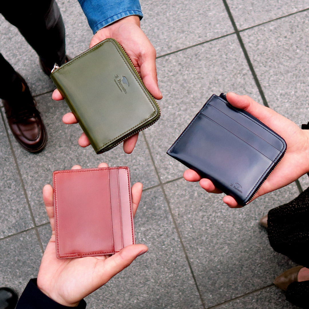 財布 ネイビー / L字型ジップ財布