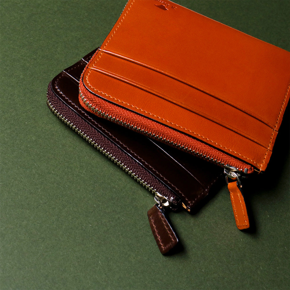財布 オレンジ / L字型ジップ財布