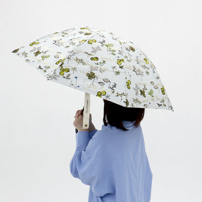 日傘 イエロー 50cm 1JI27715-15-53 / 手開き式 折りたたみ傘 晴雨兼用 ボタニカル箔押し