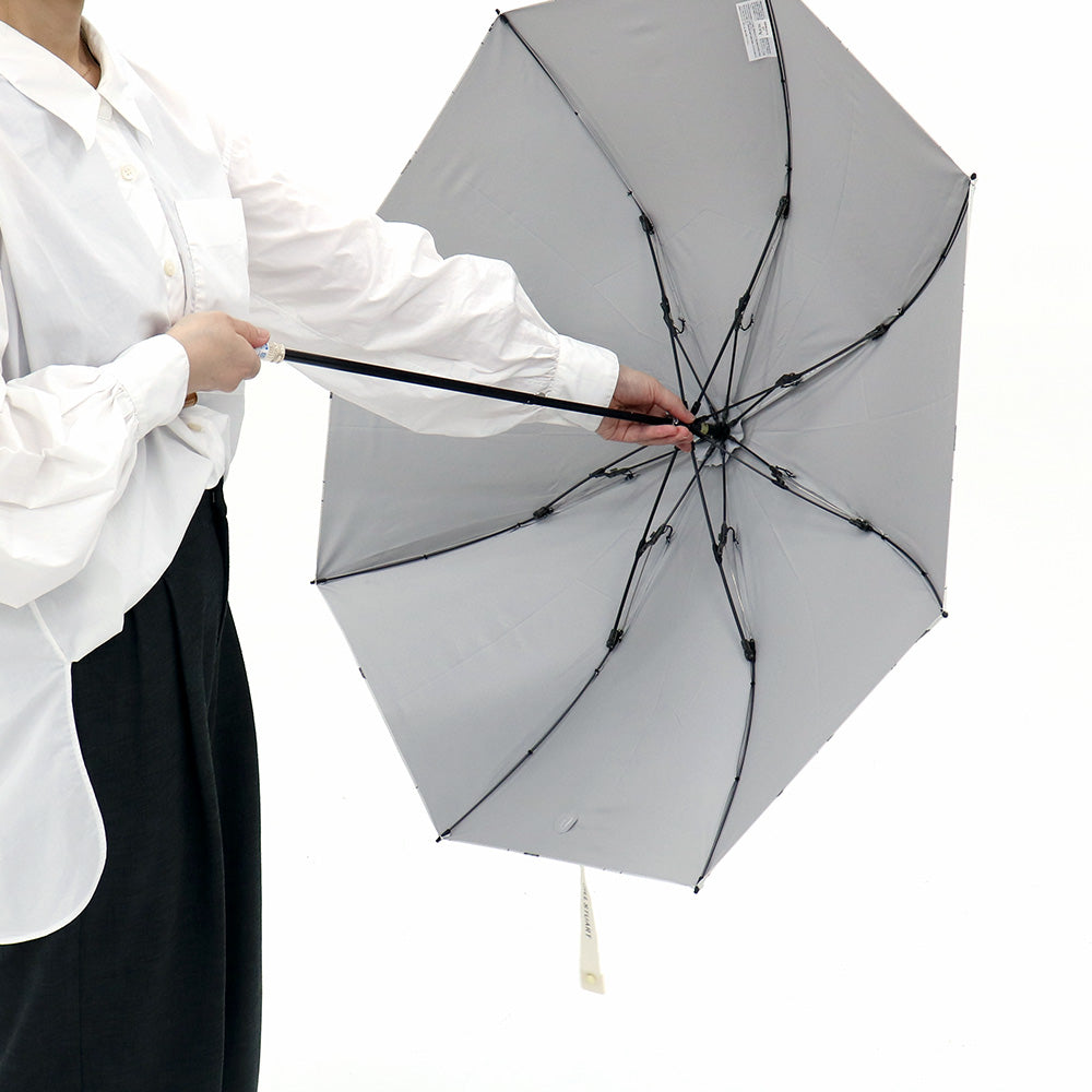 日傘 ライラック 50cm 1JI27715-15-23  / 手開き式 折りたたみ傘 晴雨兼用 ボタニカル箔押し