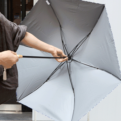 日傘 ミモザ 水色 50cm / 手開き式 折りたたみ傘 晴雨兼用