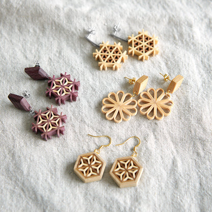 ピアス C type / 組子細工