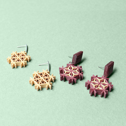 ピアス C type / 組子細工