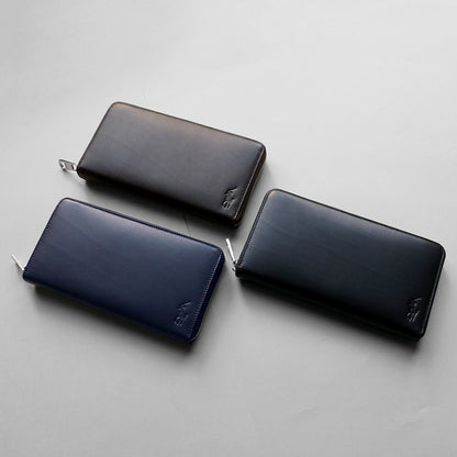 財布 ネイビー ラウンドファスナー長財布 P-CLB225-75 / Calf Leather series カーフレザーシリーズ