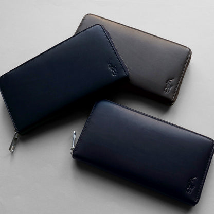 財布 ネイビー ラウンドファスナー長財布 P-CLB225-75 / Calf Leather series カーフレザーシリーズ