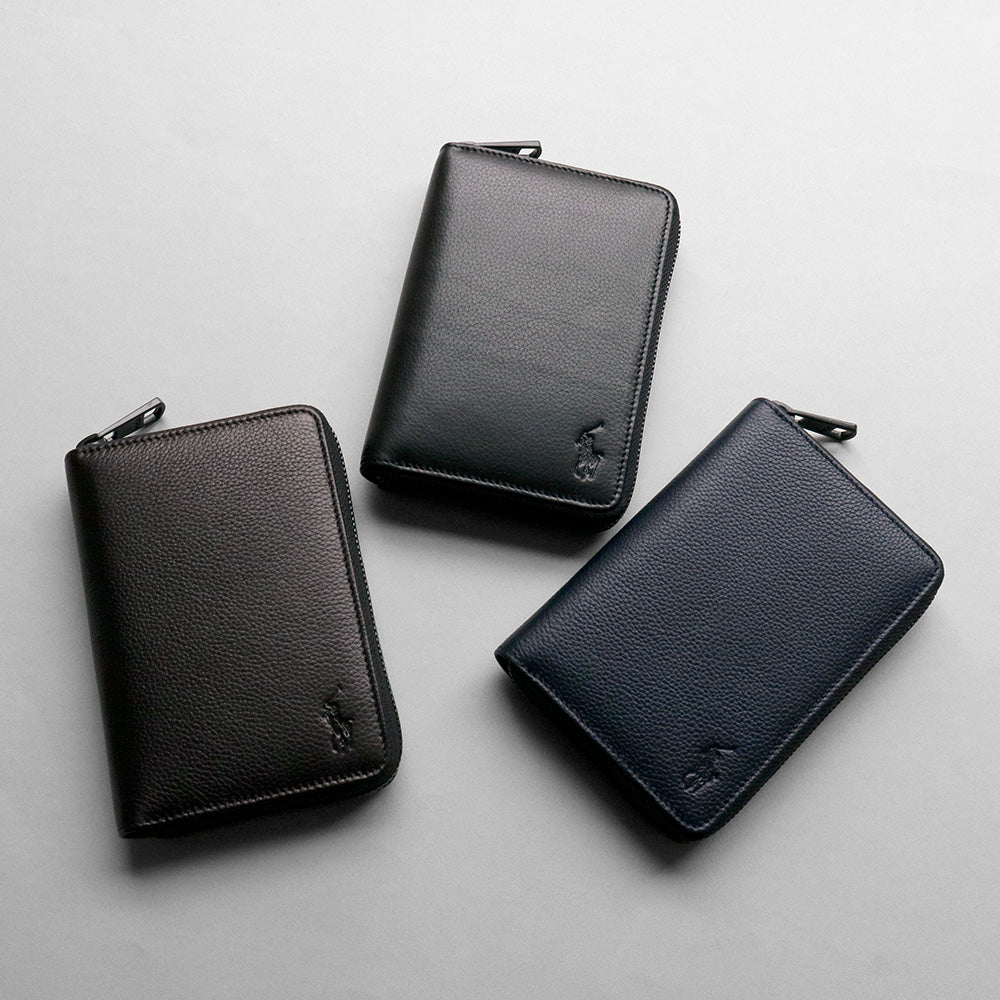 財布 ネイビー ラウンドファスナー長財布 P-NSH526-75 / N Soft Shrink series ソフトシュリンク