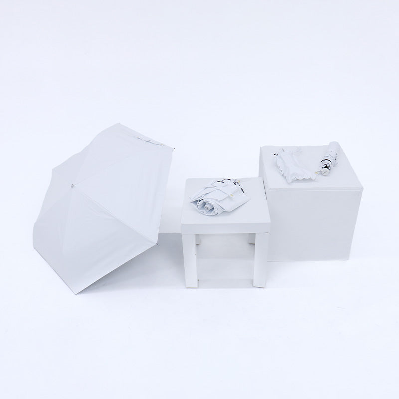 日傘 ホワイト インサイドプレーン 50cm LDSI-I-50PM-1 / Radi-Cool 手開き式 折りたたみ傘 晴雨兼用