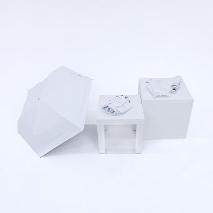 日傘 ホワイト インサイドプレーン 50cm LDSI-I-50PM-1 / Radi-Cool 手開き式 折りたたみ傘 晴雨兼用